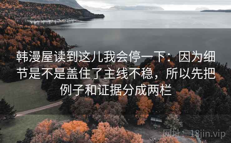 韩漫屋读到这儿我会停一下:因为细节是不是盖住了主线不稳,所以先把例子和证据分成两栏